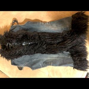 Small Fur jeans vest Great condition.